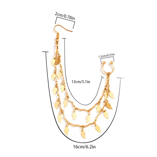 Free Piercing Nose Stud Ear Piercing || Ear Nose Piercing Ring || False Nose Ring Chain Septum Earrings