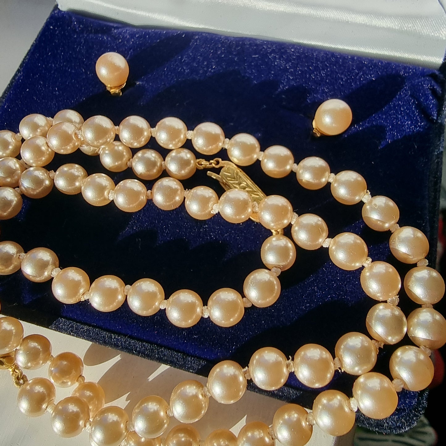 Real Pearl Necklace Bracelet Set Vintage Earrings || Perfect for Christmas Gift for Mom & Grandmom