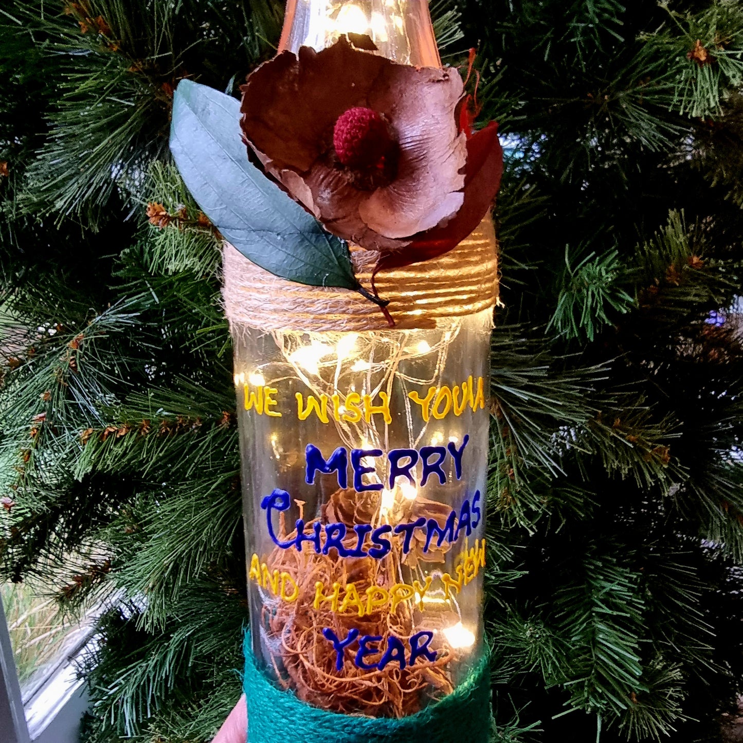 Personalised Christmas light up Bottle