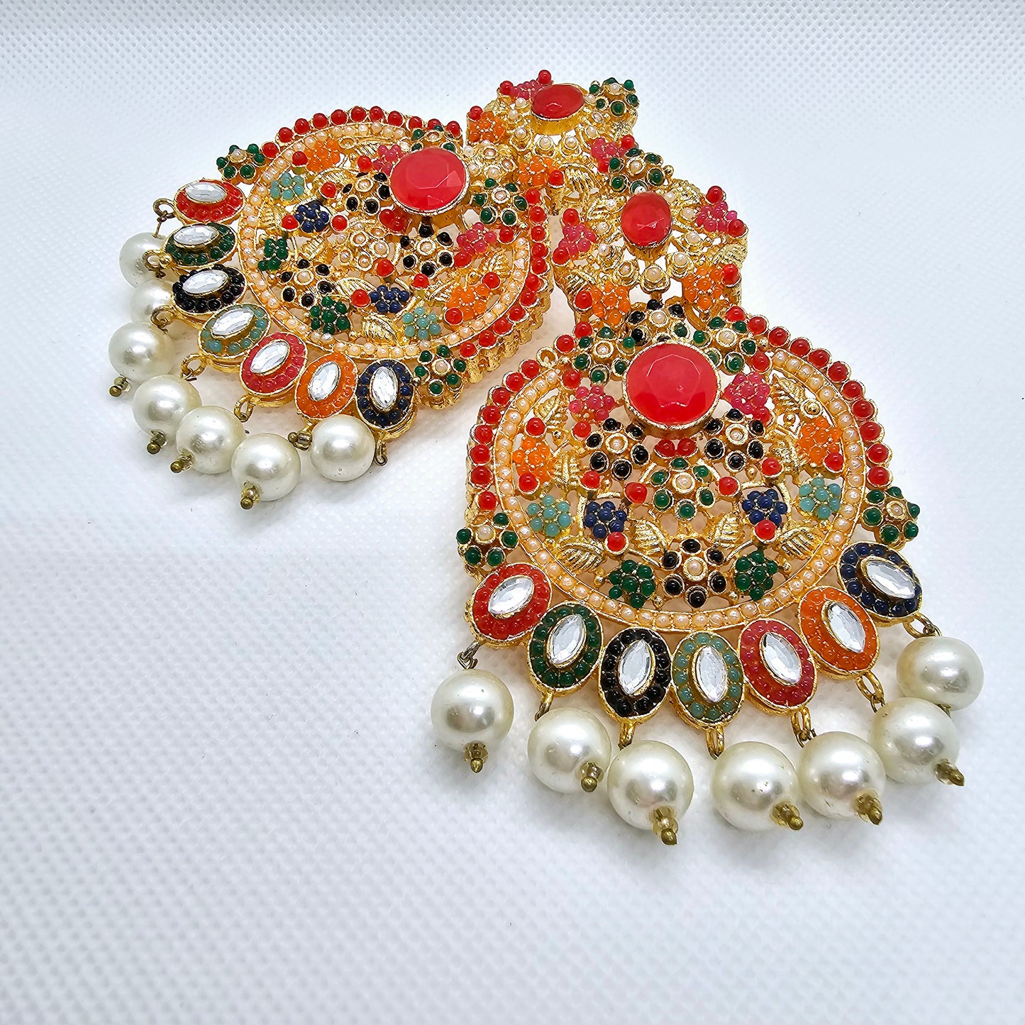 Chandbalis | Indian Jewelry | Meenakari Earrings | AD Stone Kundan Earrings | Pakistani Jadau Bridal Earrings | Sabyasachi Wedding
