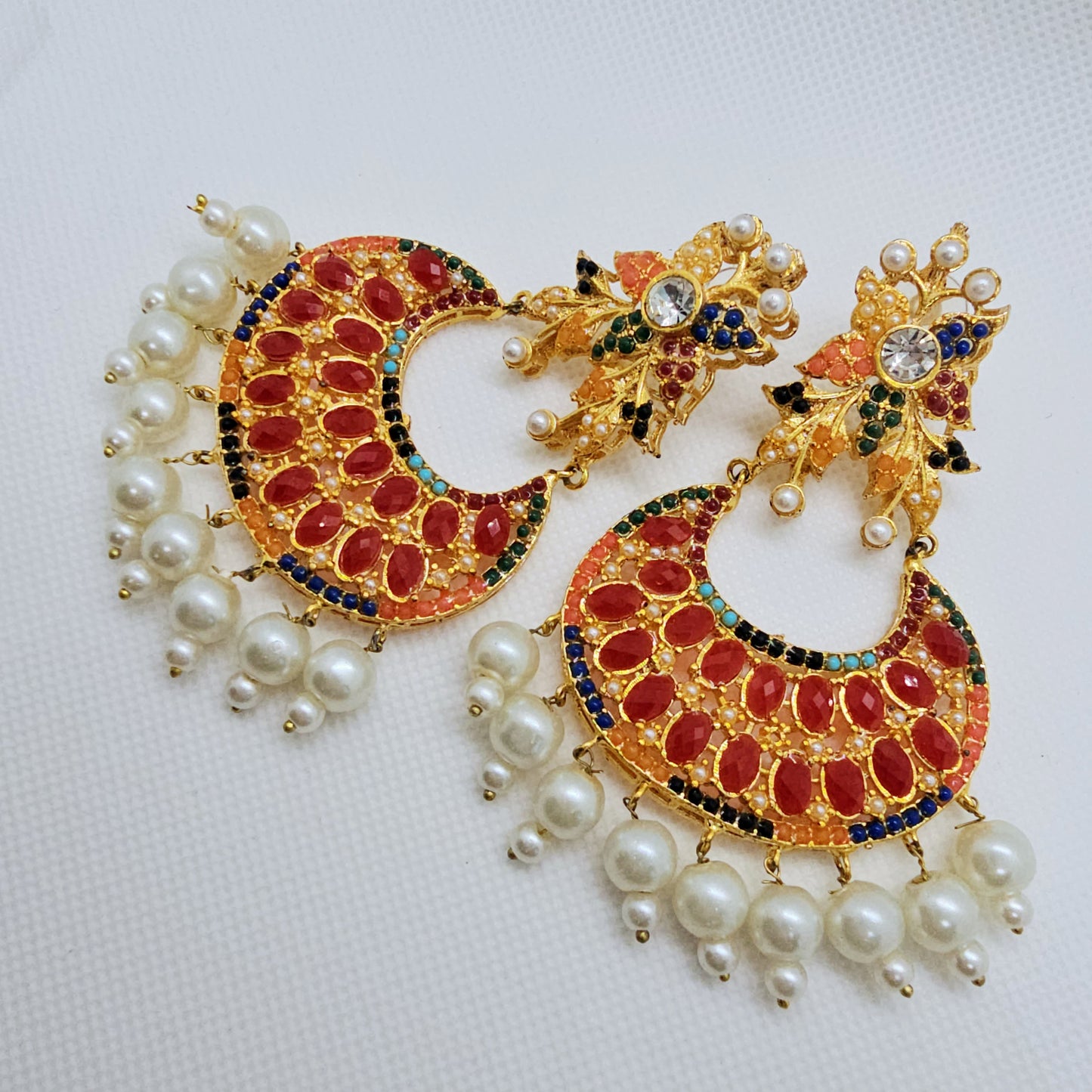 Long Gold Jhumka Drop Round Ball Tassel Earrings Indian Turkish Party Occasion Boho Birthday Present Gift