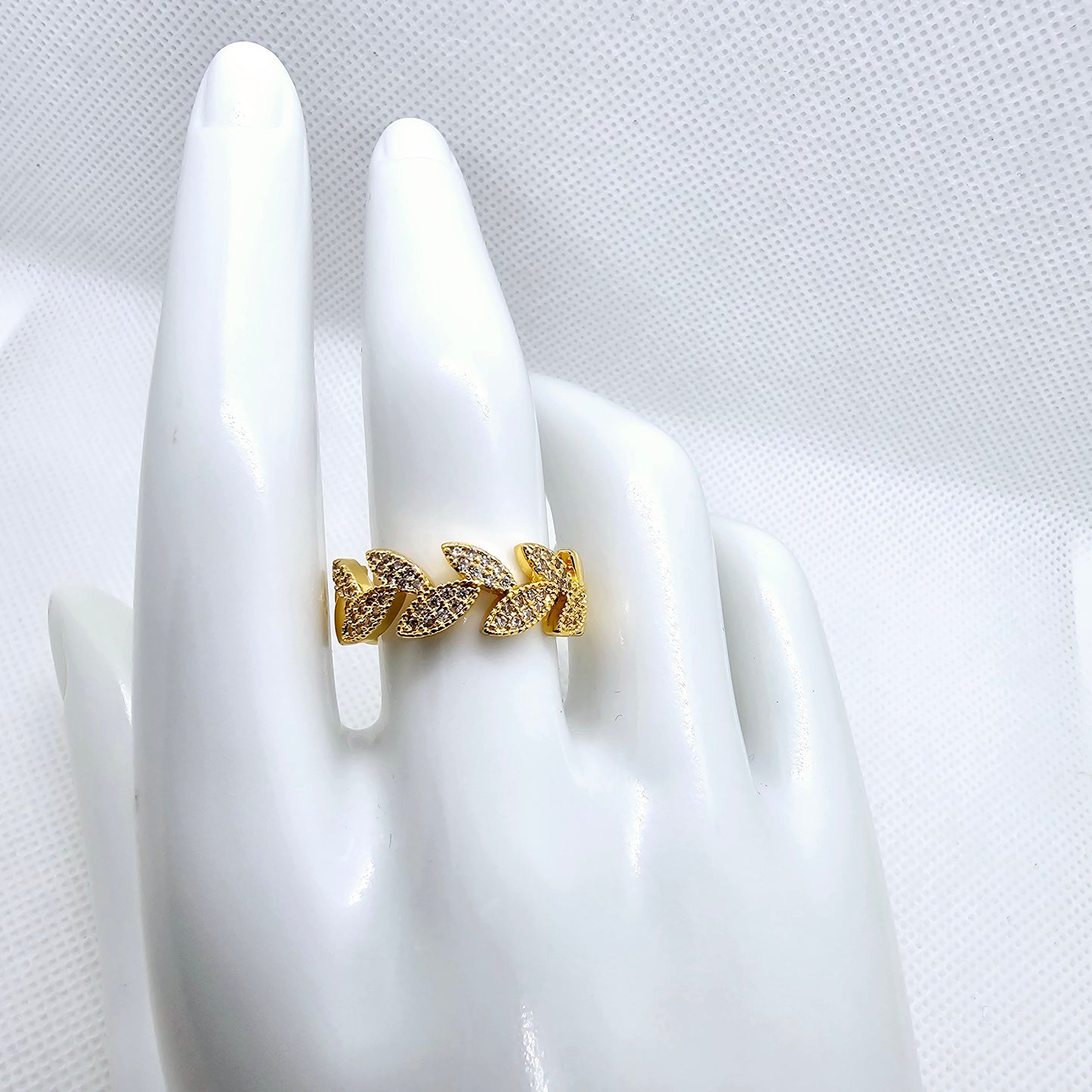 18K Gold Plated Starburst Ring: Polaris Statement Stacking Ring, Gift for Women - Gold Plated Ring