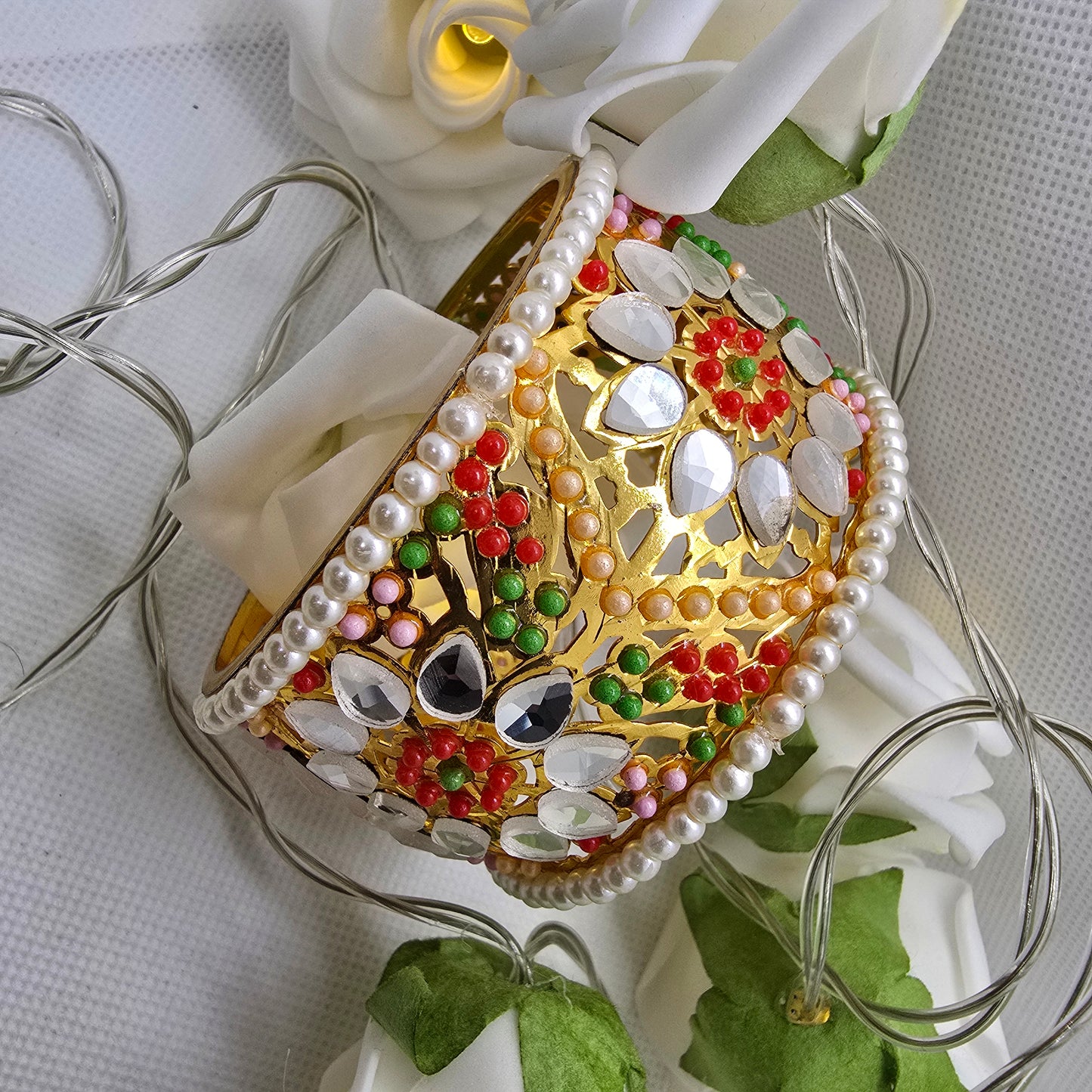 Wide Mirror Work Handmade Wide Kara || Pakistani/ Indian Style Bangle