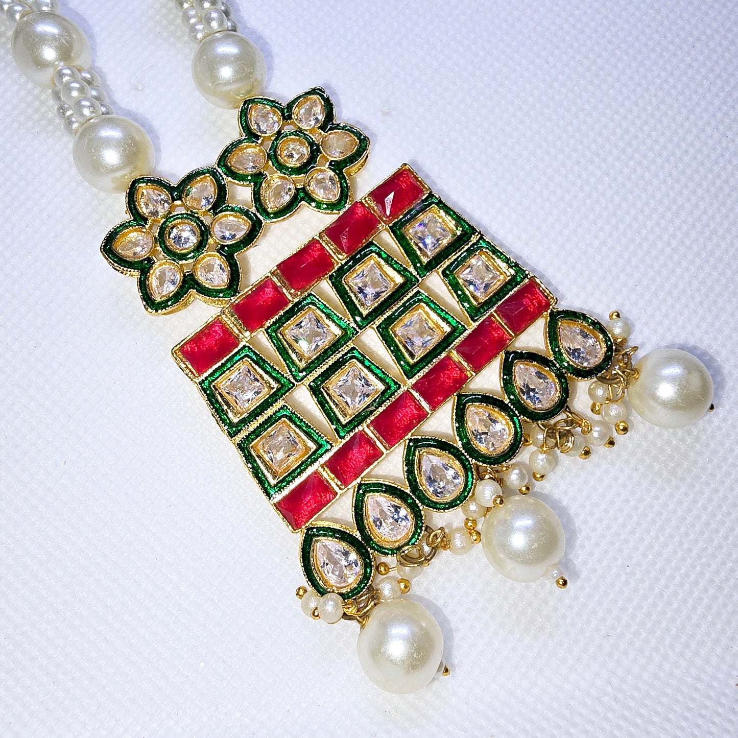 Fusion Pearl Long Necklace- Sabyasachi, Indian & Pakistani Jewelry, Antique Mala