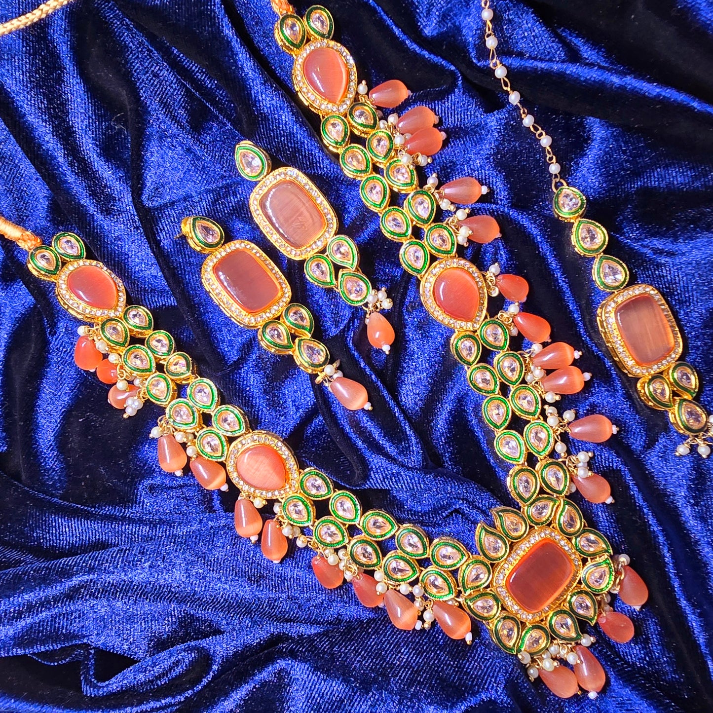 Necklace Mala with Earrings Set (Indian/Pakistani Bridal/Party wear jewellery)
