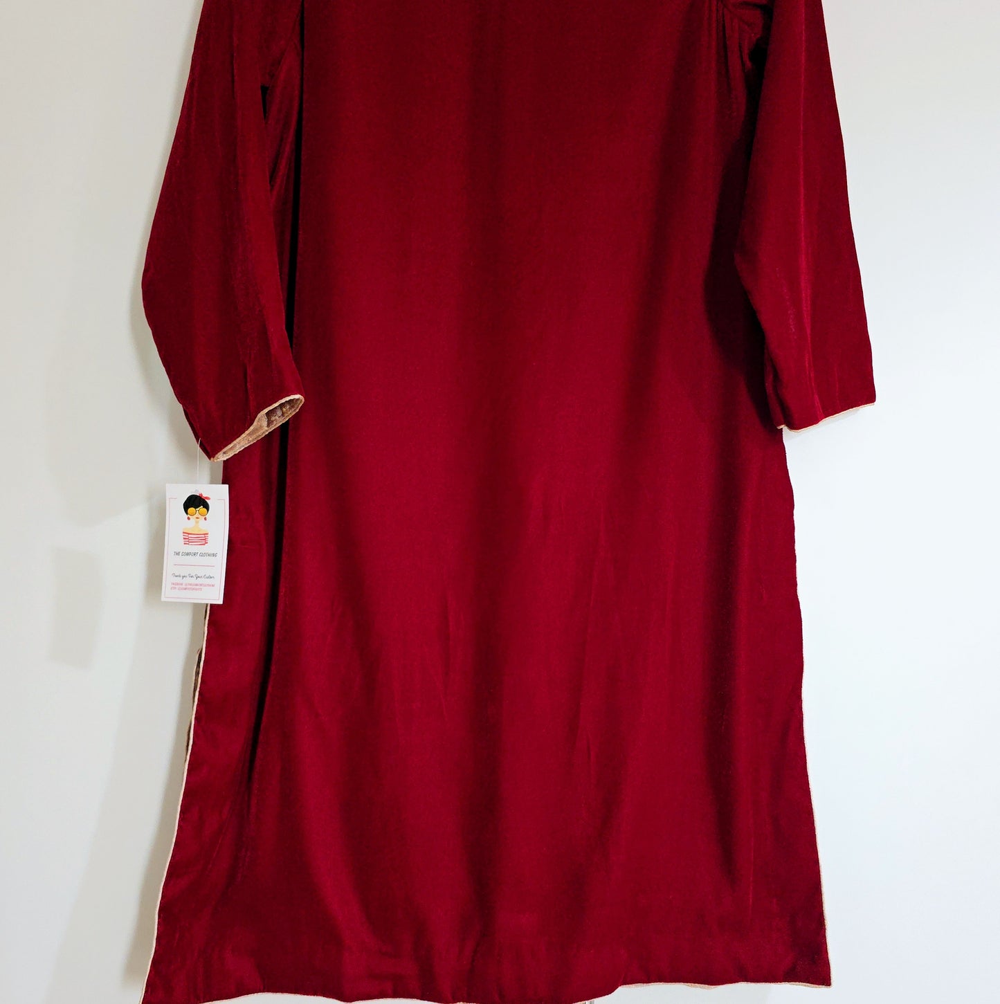 Eid Collection 2025 || Blood Red Plain Kurta for Women