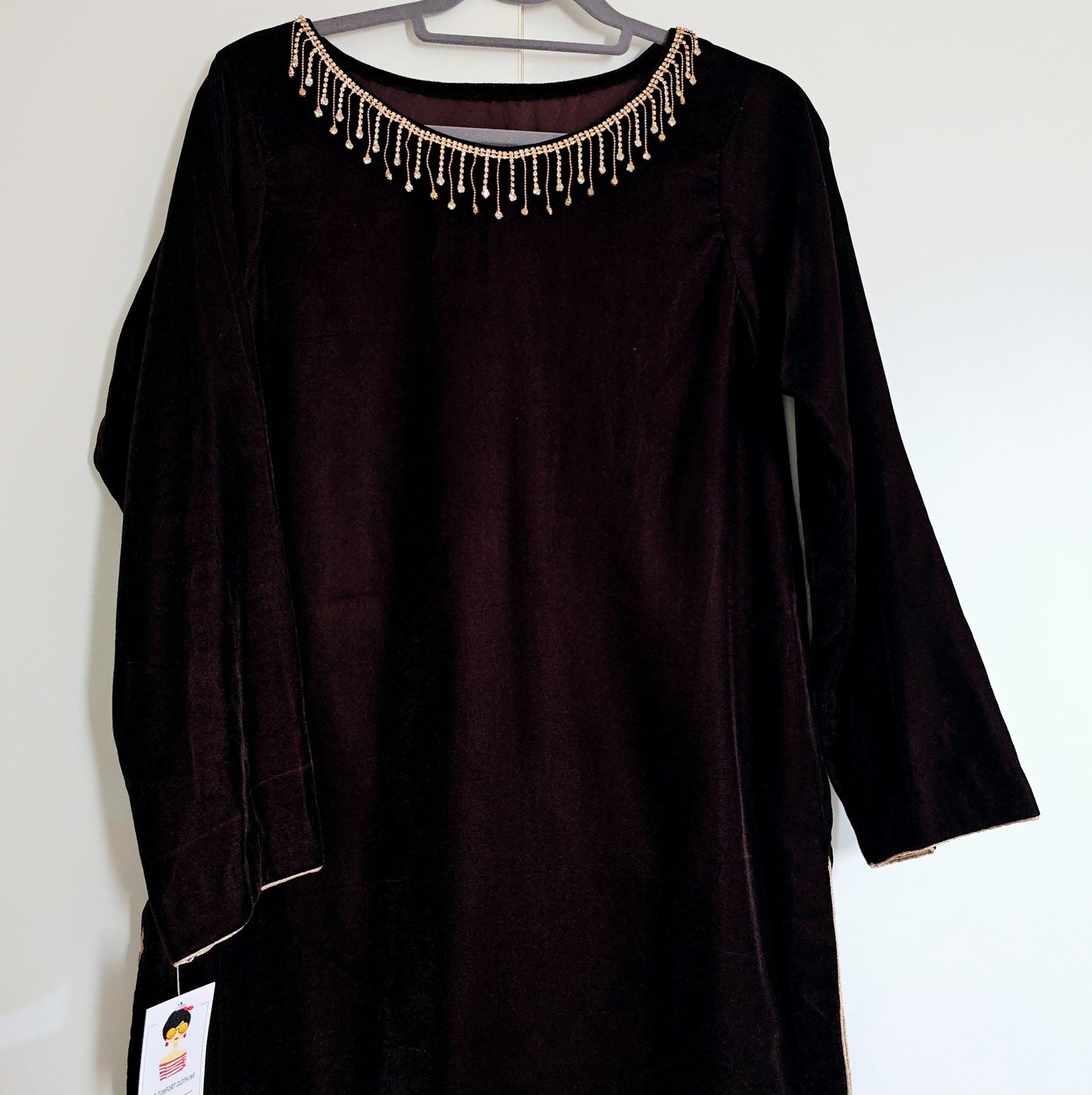 Eid Collection 2025 || Dark Brown Plain Kurta for Women