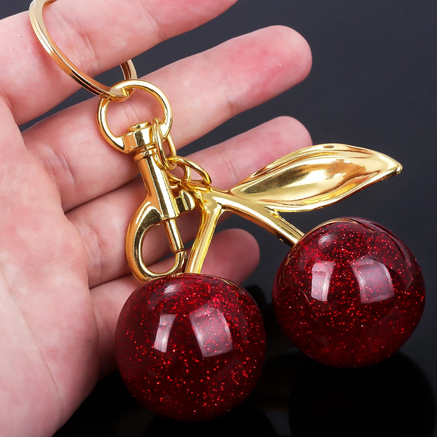 Red Cherry Bag Charm Keychain Exquisite Elegant Small Fresh Cherry Y2K