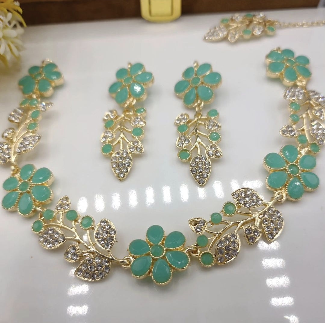 Pakistani/ Indian/ Asian Choker Set with Zirconia