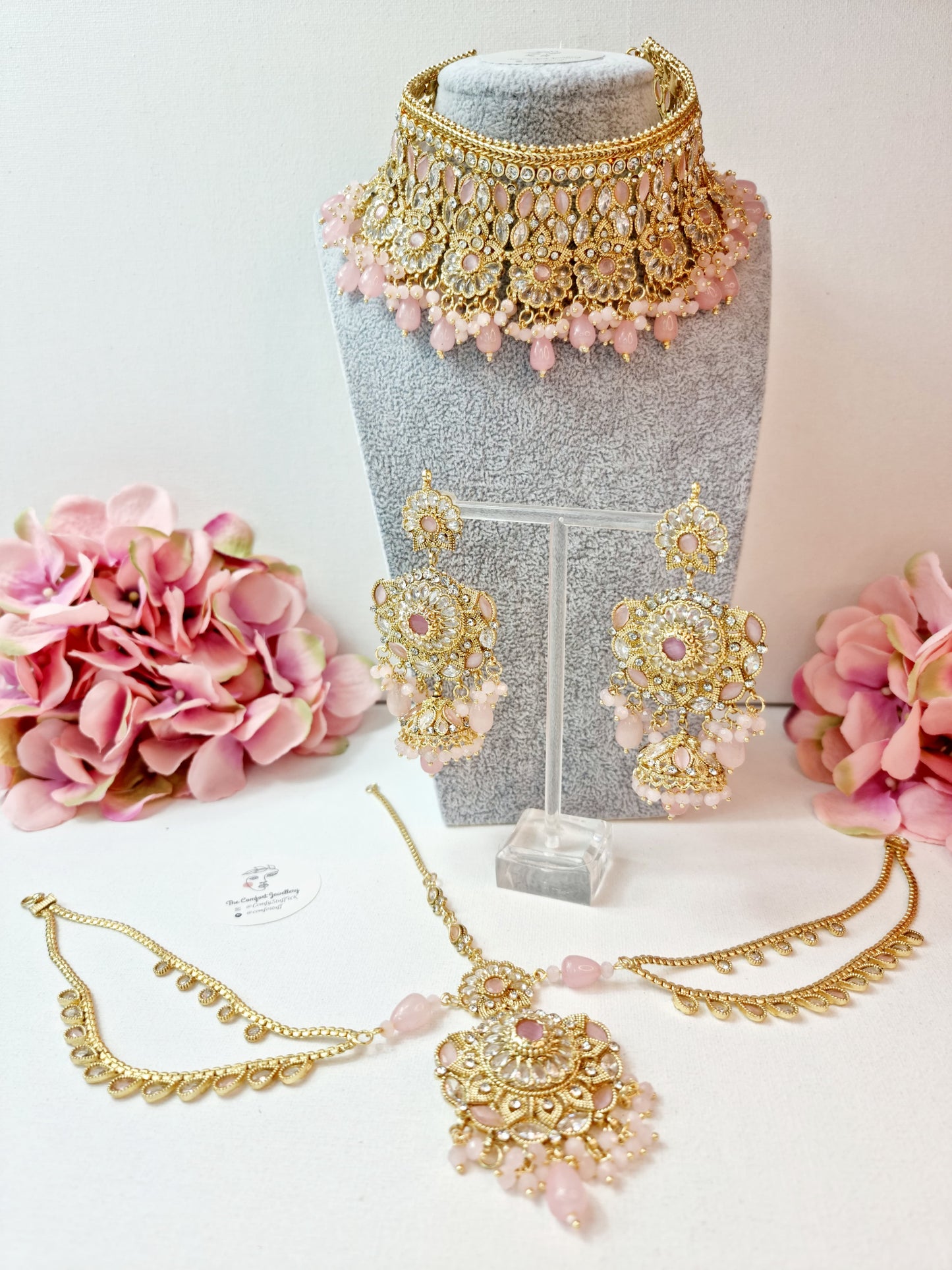 Heavy Bridal Jewellery Set / Indian Pakistani Set with Jhumar and Teeka Perfect for Wedding Wear