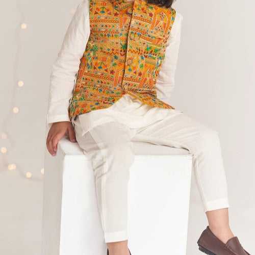 Pakistani/ Indian Baby Boy Embroidered Waistcoat Perfect for Wedding, Eid and Occasion Wear