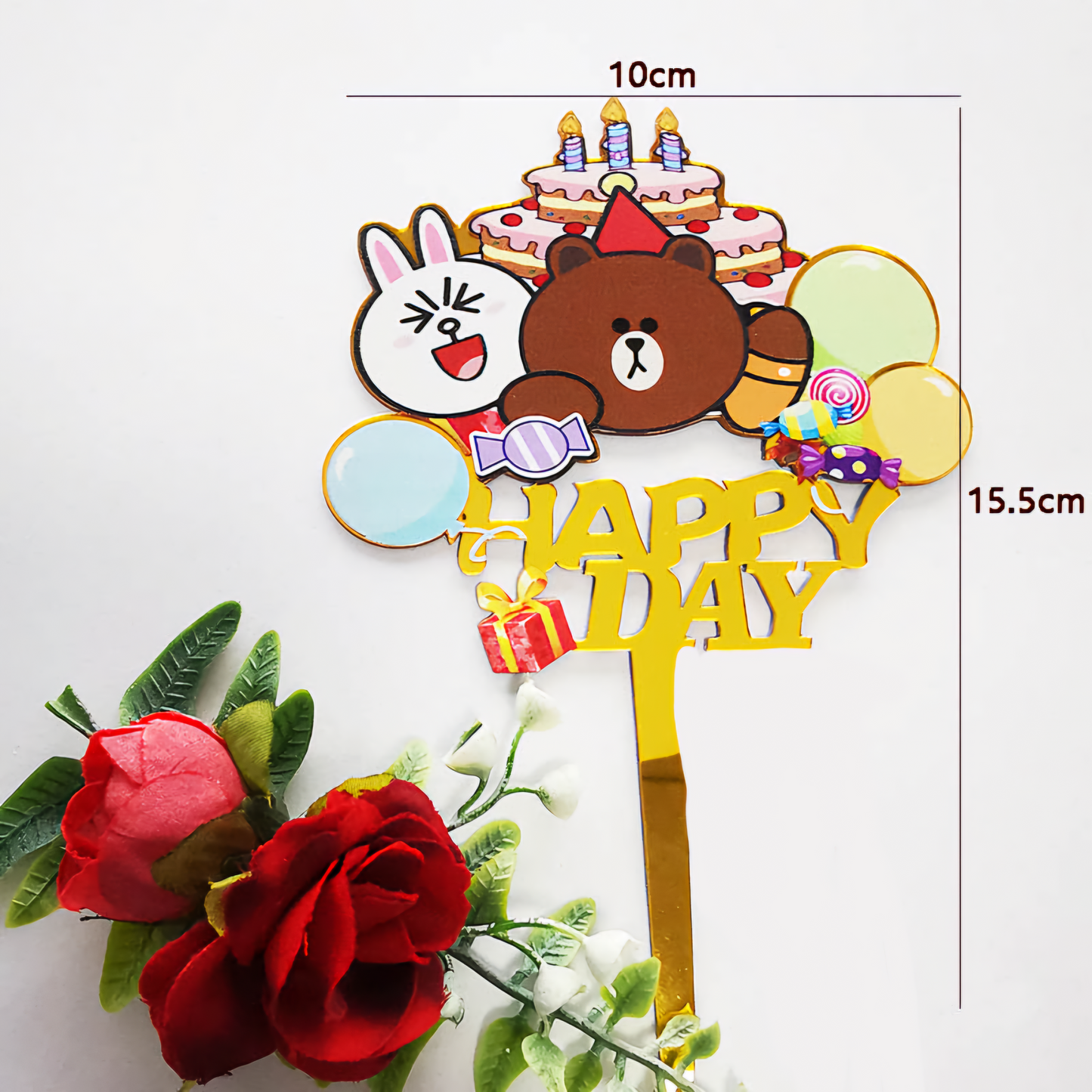 Acrylic Cake Topper for Safari, Jungle, Animal Birthday || Happy Birthday Decoration featuring Bow, Baby Shower, Birthday & Anniversary