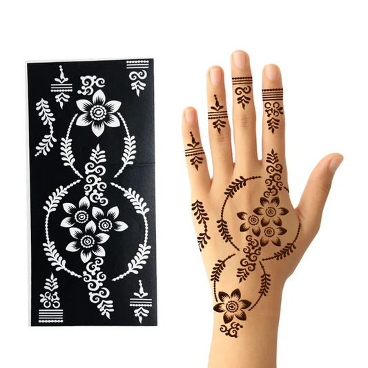 Henna Tattoo Stencils Reusable Self Adhesive Temporary Hand Body Art Template Stencil || Mehndi Design || Apply Mehndi on it