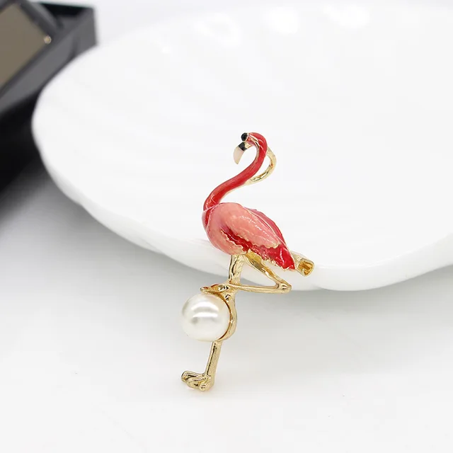 Womens Elegant Tulip Flower Faux Pearl Rhinestone Golden Brooch Pin