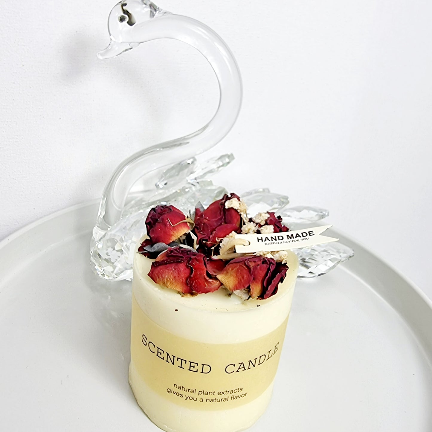 Scented Soy Candle || Fall Candle Cosy Candle Paraffin Free Vegan Dried Flower Candle