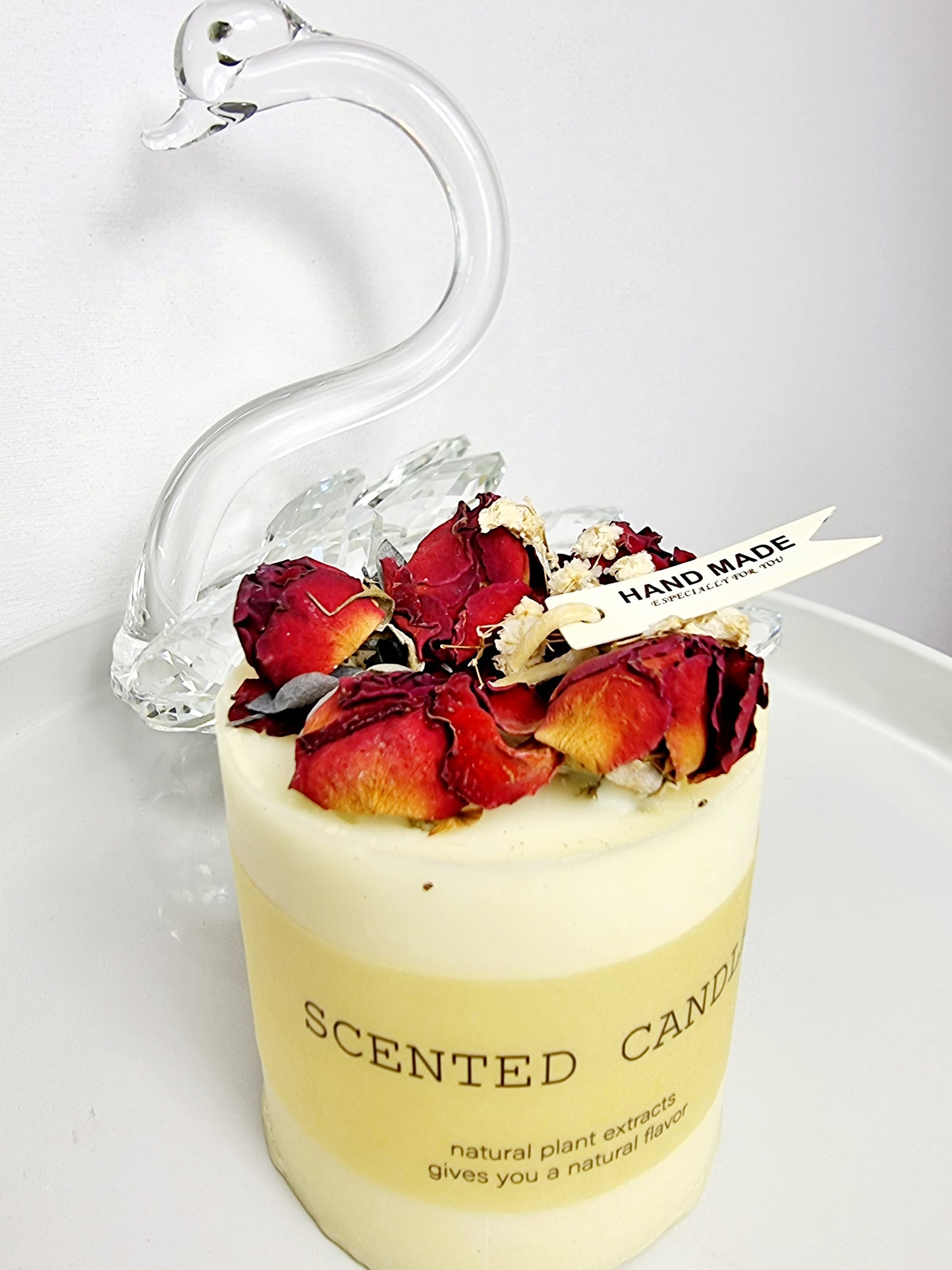 Scented Soy Candle || Fall Candle Cosy Candle Paraffin Free Vegan Dried Flower Candle