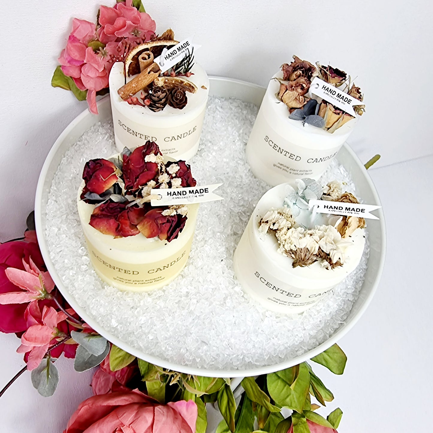 Scented Soy Candle || Fall Candle Cosy Candle Paraffin Free Vegan Dried Flower Candle