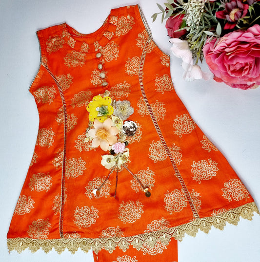 Baby Girl Embroidered Lawn Dress || Pakistani/ Indian and Asian Wedding, Party and Occasion Clothing || Kids Ethnic/ Formal Wear