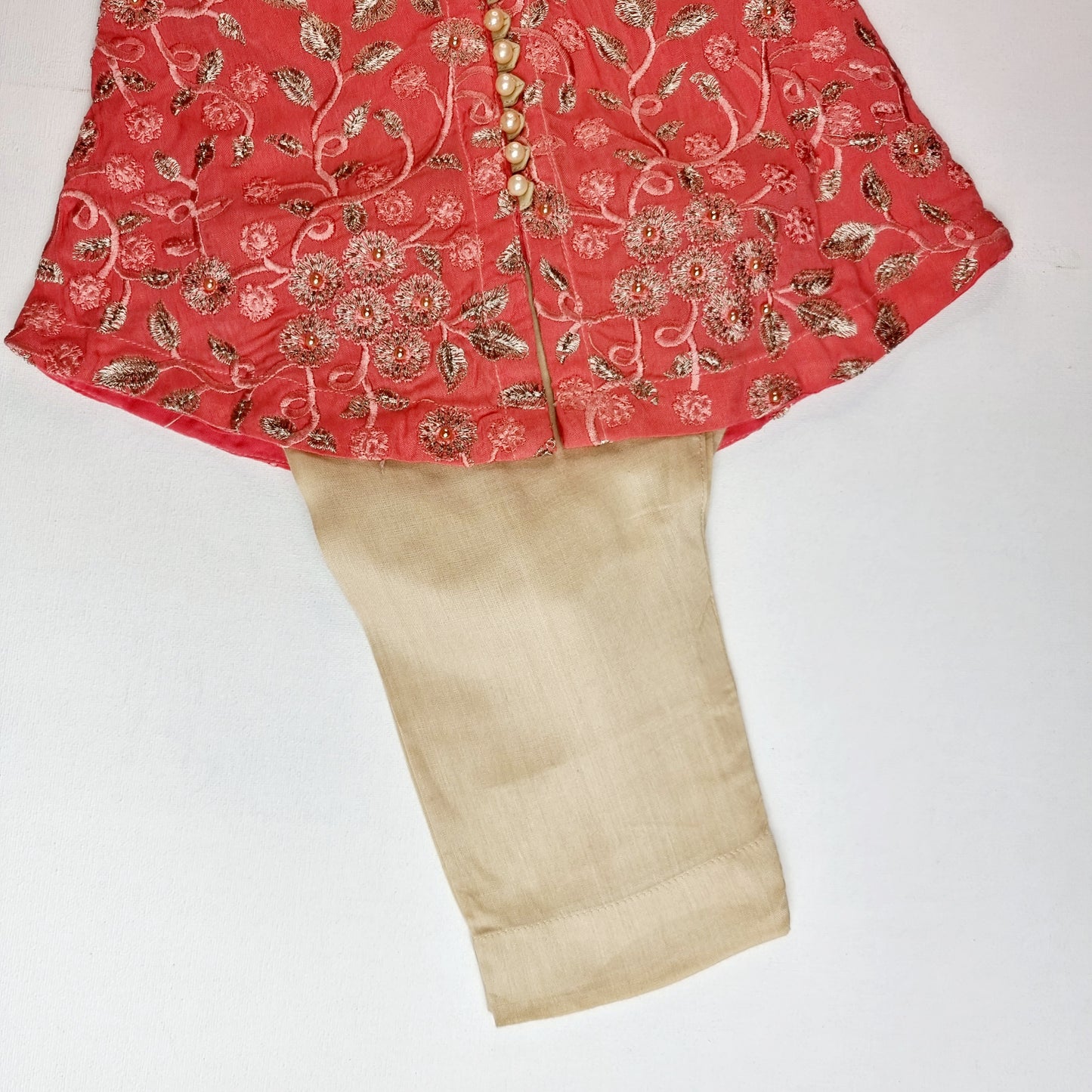 Indian Pakistani Dress | Pink Chiffon Short Shirt and Trouser | Shalwar Kameez | Embroidered Suit Kid Ethnic Wear Perfect for Diwali & Eid