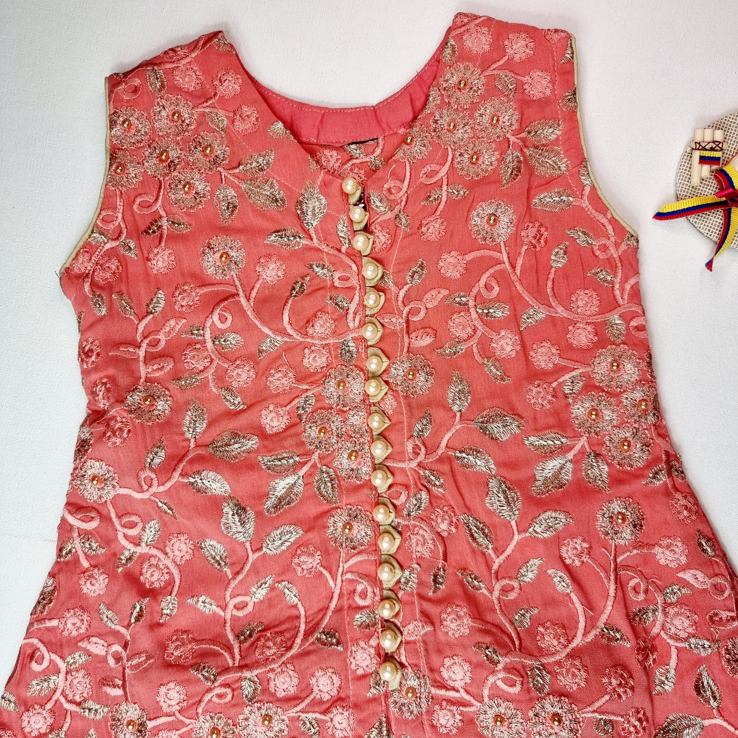 Indian Pakistani Dress | Pink Chiffon Short Shirt and Trouser | Shalwar Kameez | Embroidered Suit Kid Ethnic Wear Perfect for Diwali & Eid