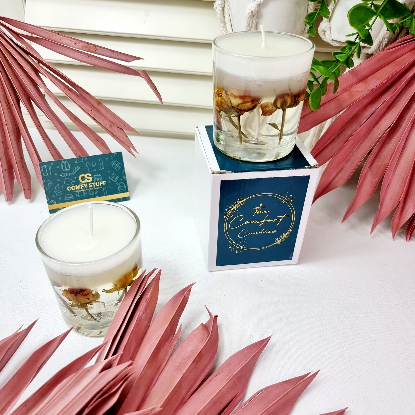 Gel Wax Jelly Wax Candle In Glass with Lemon and Rose