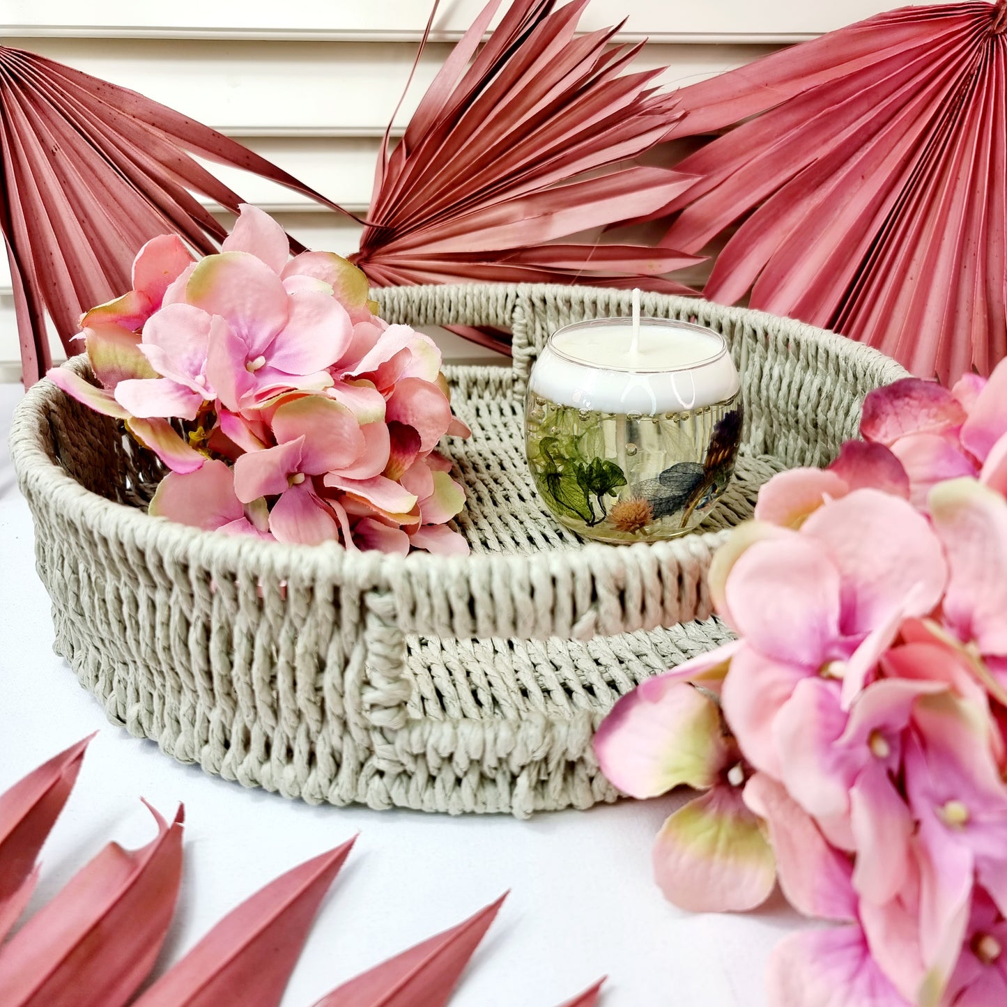 Christmas Luxury Handmade Wedding Natural Flower Candle Favours || Nature Theme Gel Candle in Transparent Jar || Birthday Present