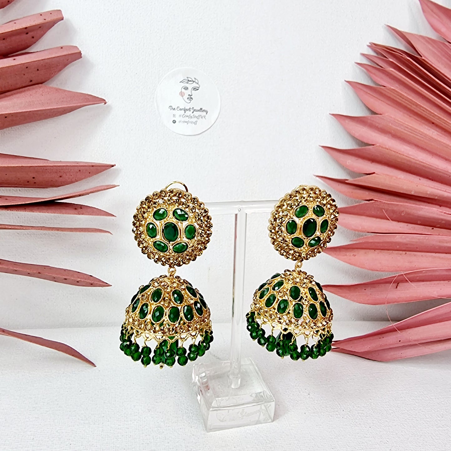 Multi Maroon Gold Jhumka || Long Drop Earrings Tassel Oxidised Indian || Turkish Bells Boho Birthday Gift Present Layer