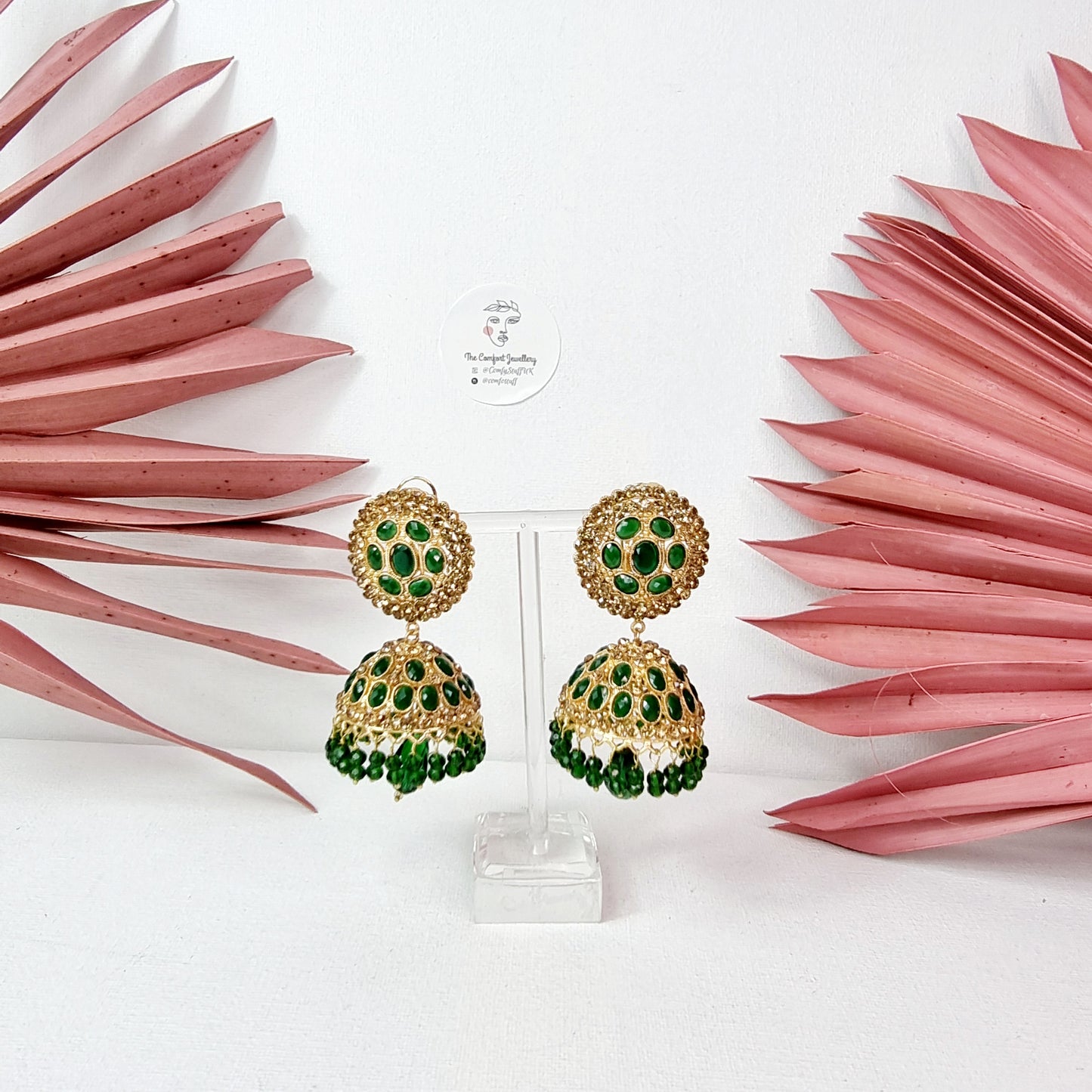 Multi Maroon Gold Jhumka || Long Drop Earrings Tassel Oxidised Indian || Turkish Bells Boho Birthday Gift Present Layer