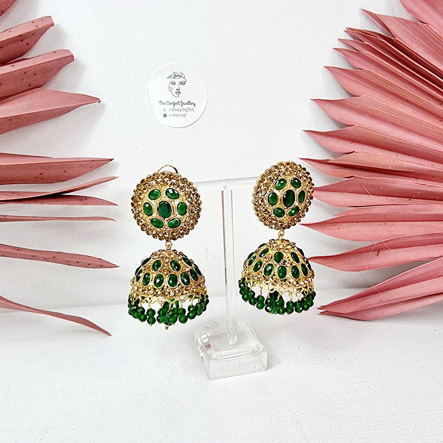 Multi Maroon Gold Jhumka || Long Drop Earrings Tassel Oxidised Indian || Turkish Bells Boho Birthday Gift Present Layer