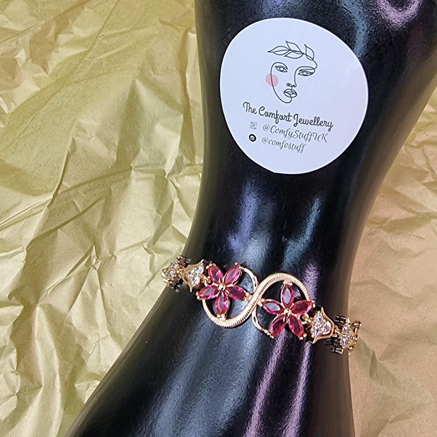 18K Gold Plated Sterling Silver Gemstone Bracelet || Adjustable Bracelet Gift for Her