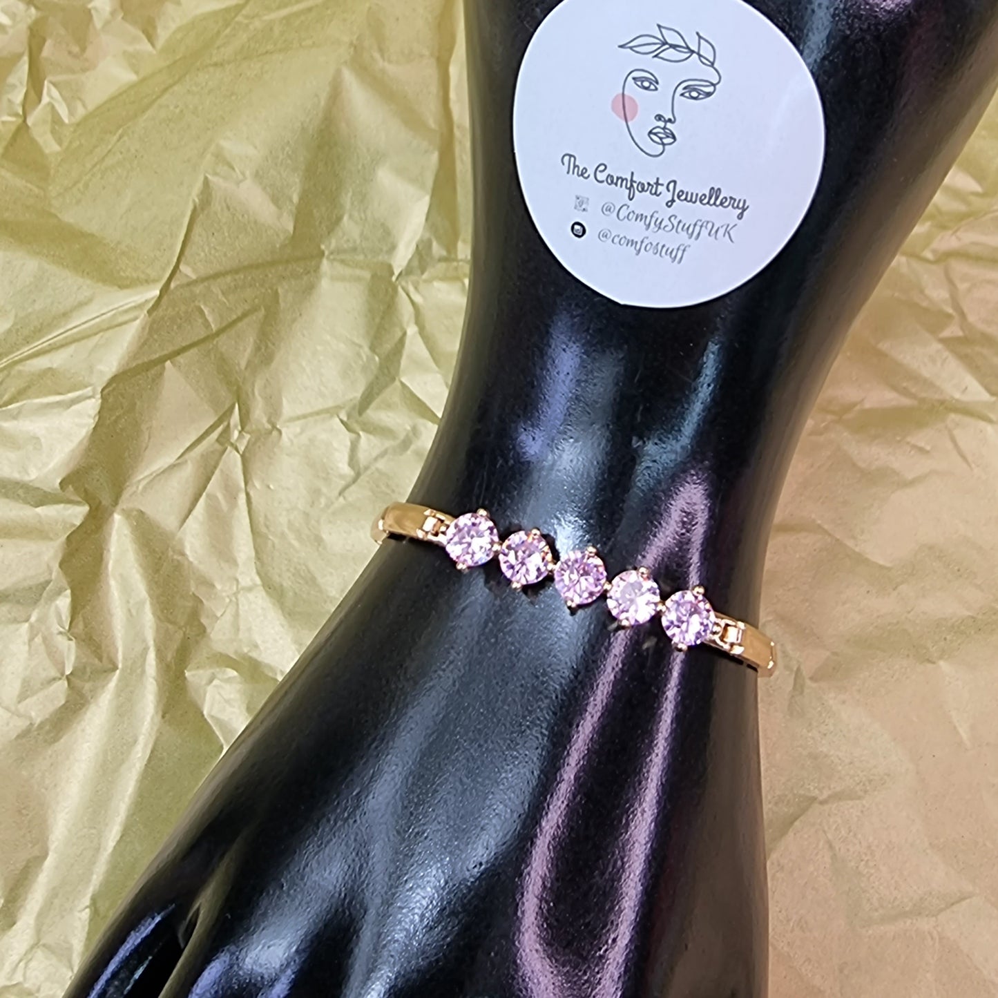 18K Gold Plated Sterling Silver Gemstone Bracelet || Adjustable Bracelet Gift for Her