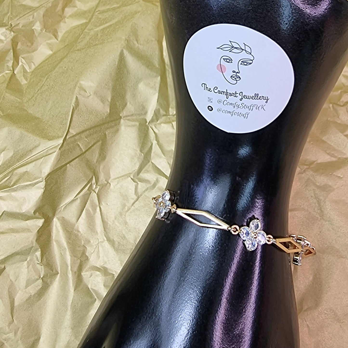 18K Gold Plated Sterling Silver Gemstone Bracelet || Adjustable Bracelet Gift for Her