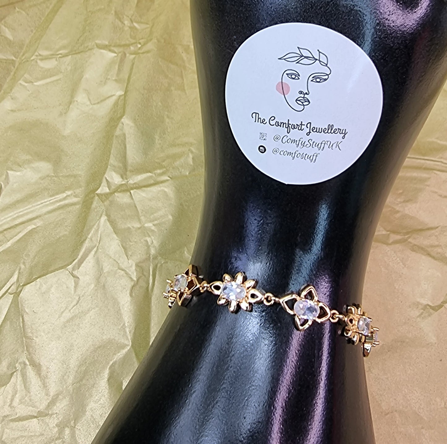 18K Gold Plated Sterling Silver Gemstone Bracelet || Adjustable Bracelet Gift for Her