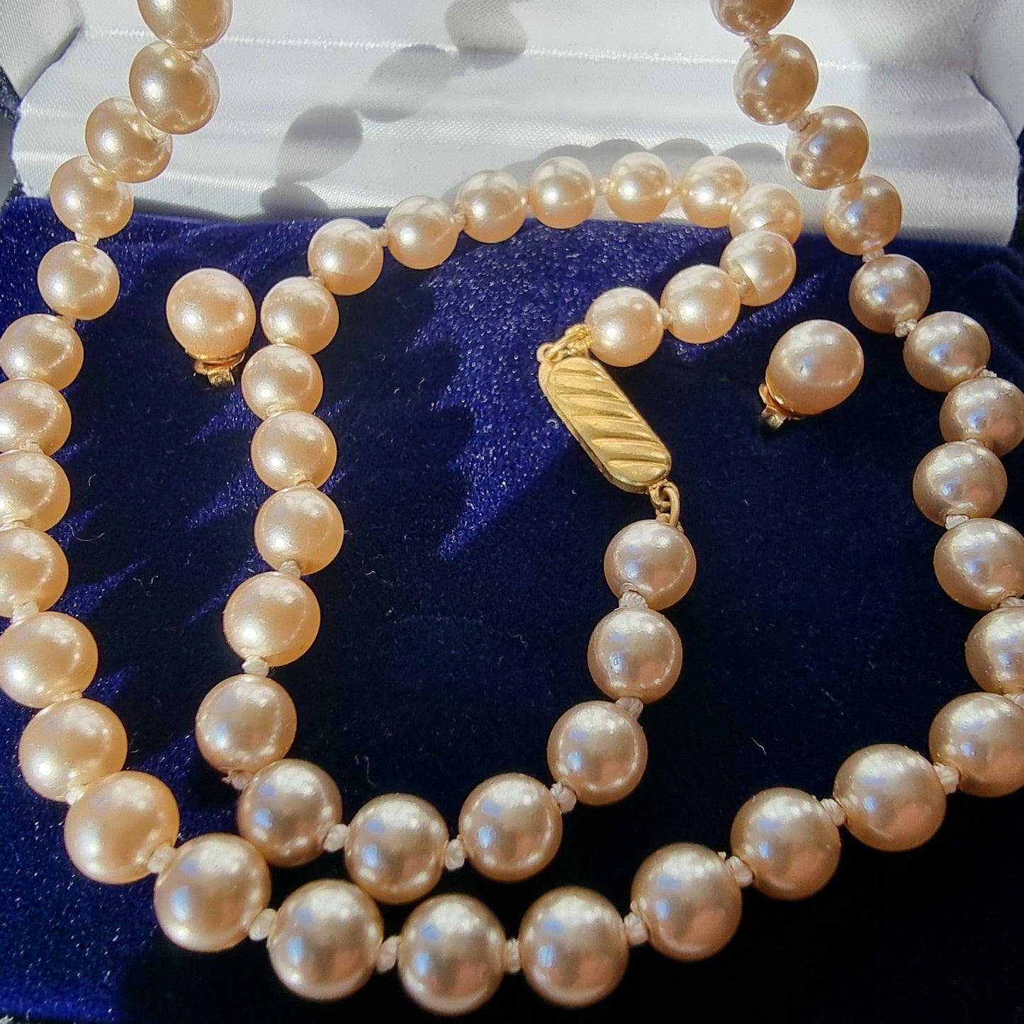 Real Pearl Necklace Bracelet Set Vintage Earrings || Perfect for Christmas Gift for Mom & Grandmom