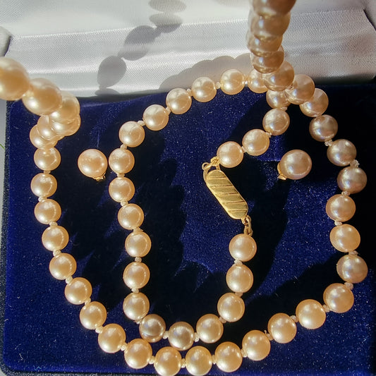 Real Pearl Necklace Bracelet Set Vintage Earrings || Perfect for Christmas Gift for Mom & Grandmom