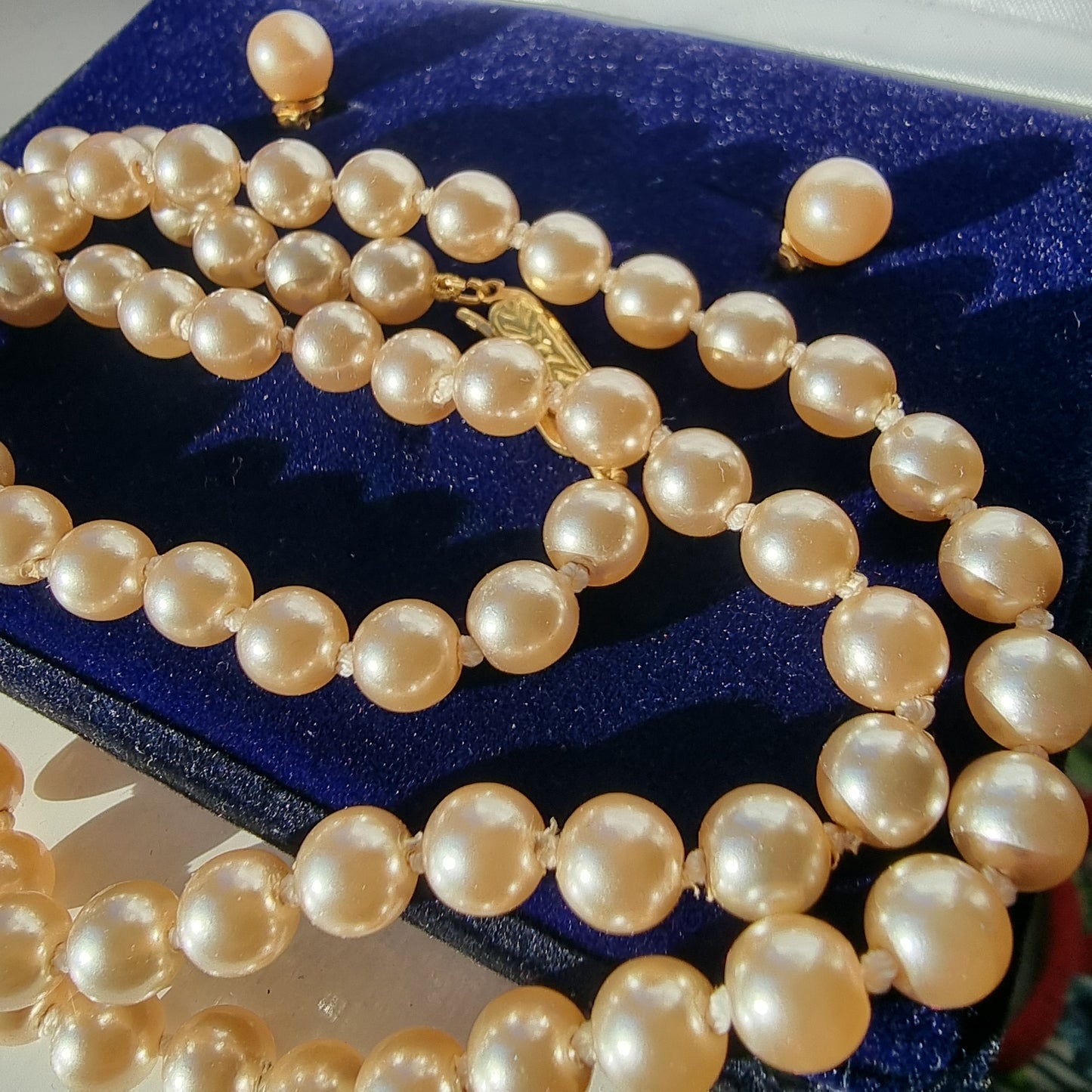 Real Pearl Necklace Bracelet Set Vintage Earrings || Perfect for Christmas Gift for Mom & Grandmom