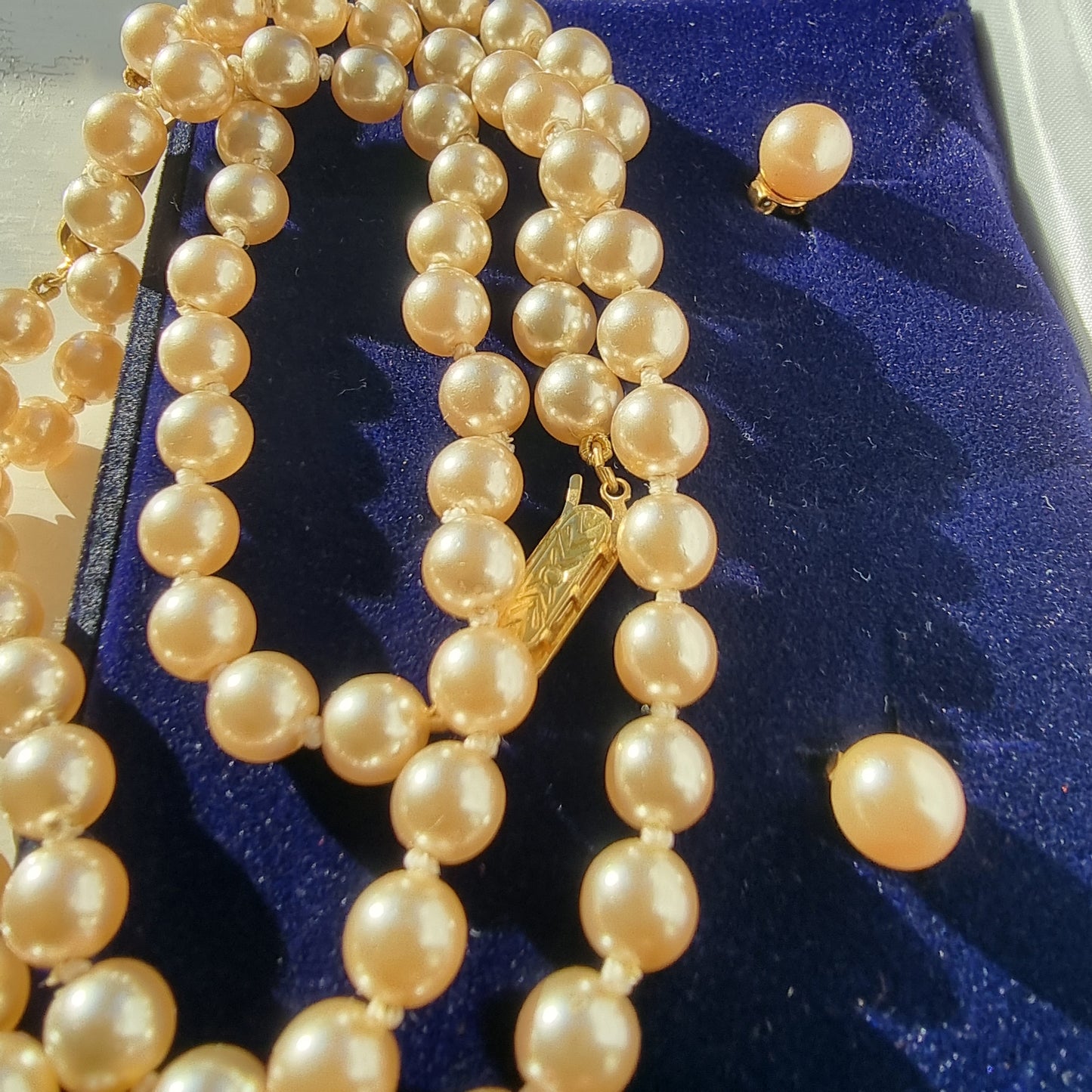 Real Pearl Necklace Bracelet Set Vintage Earrings || Perfect for Christmas Gift for Mom & Grandmom