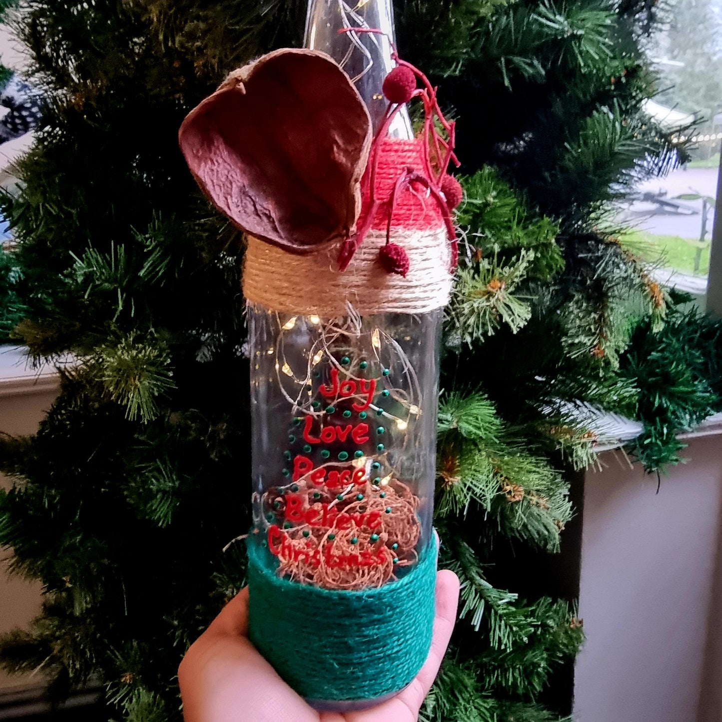 Personalised Christmas light up Bottle