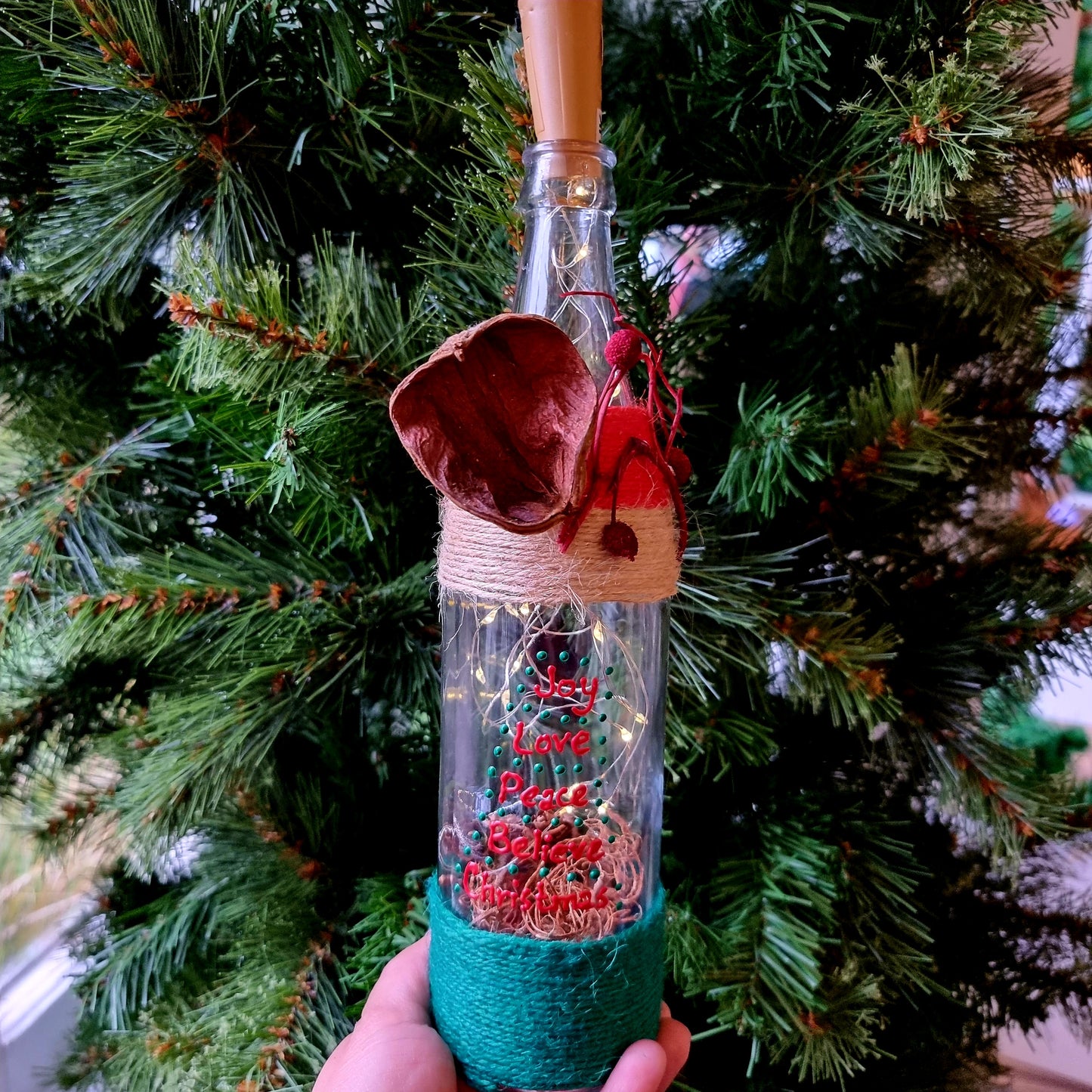 Personalised Christmas light up Bottle