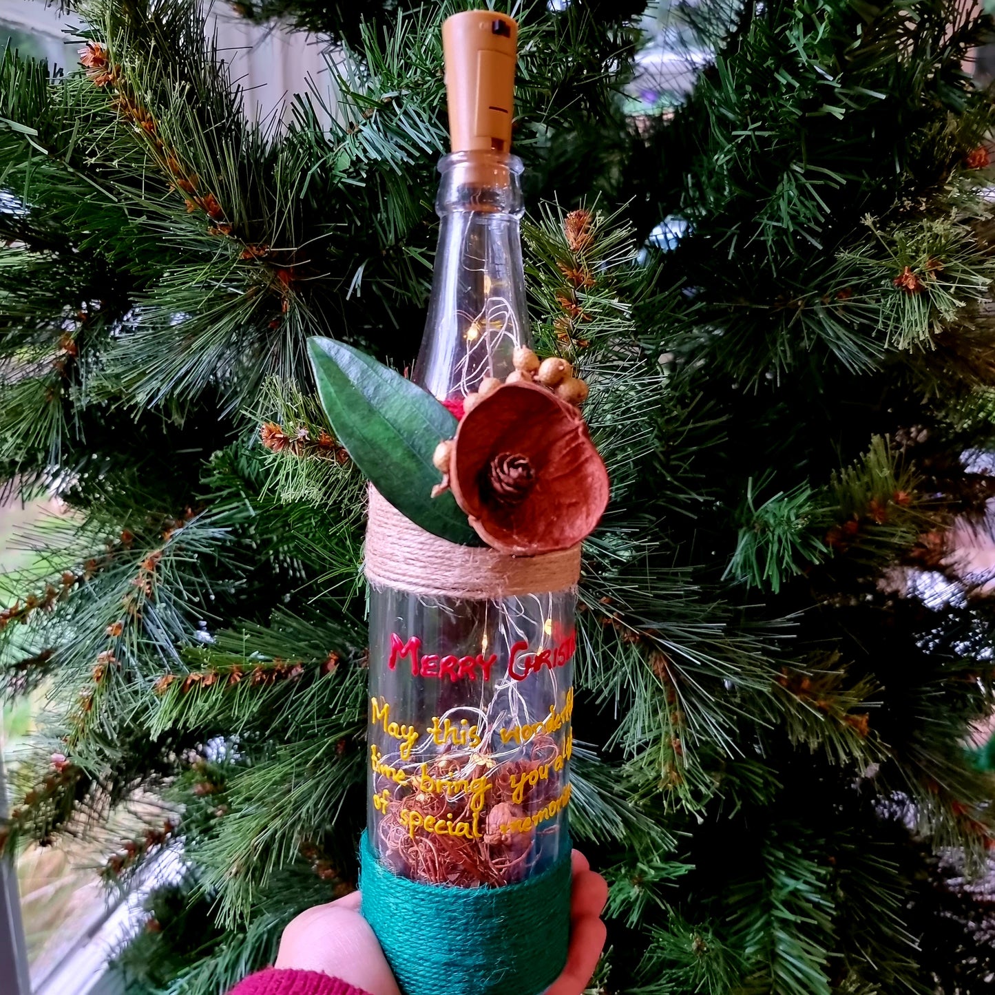 Personalised Christmas light up Bottle