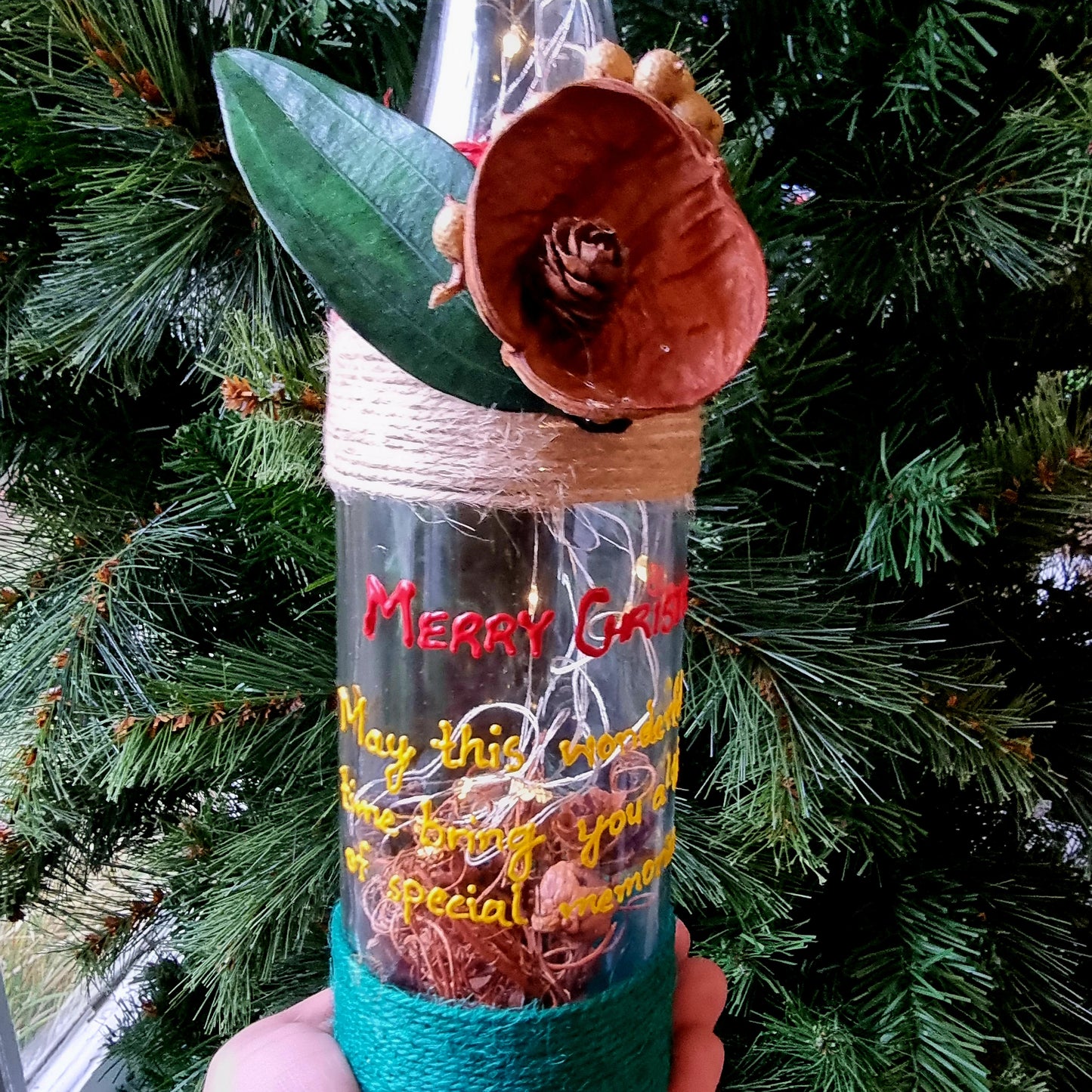 Personalised Christmas light up Bottle