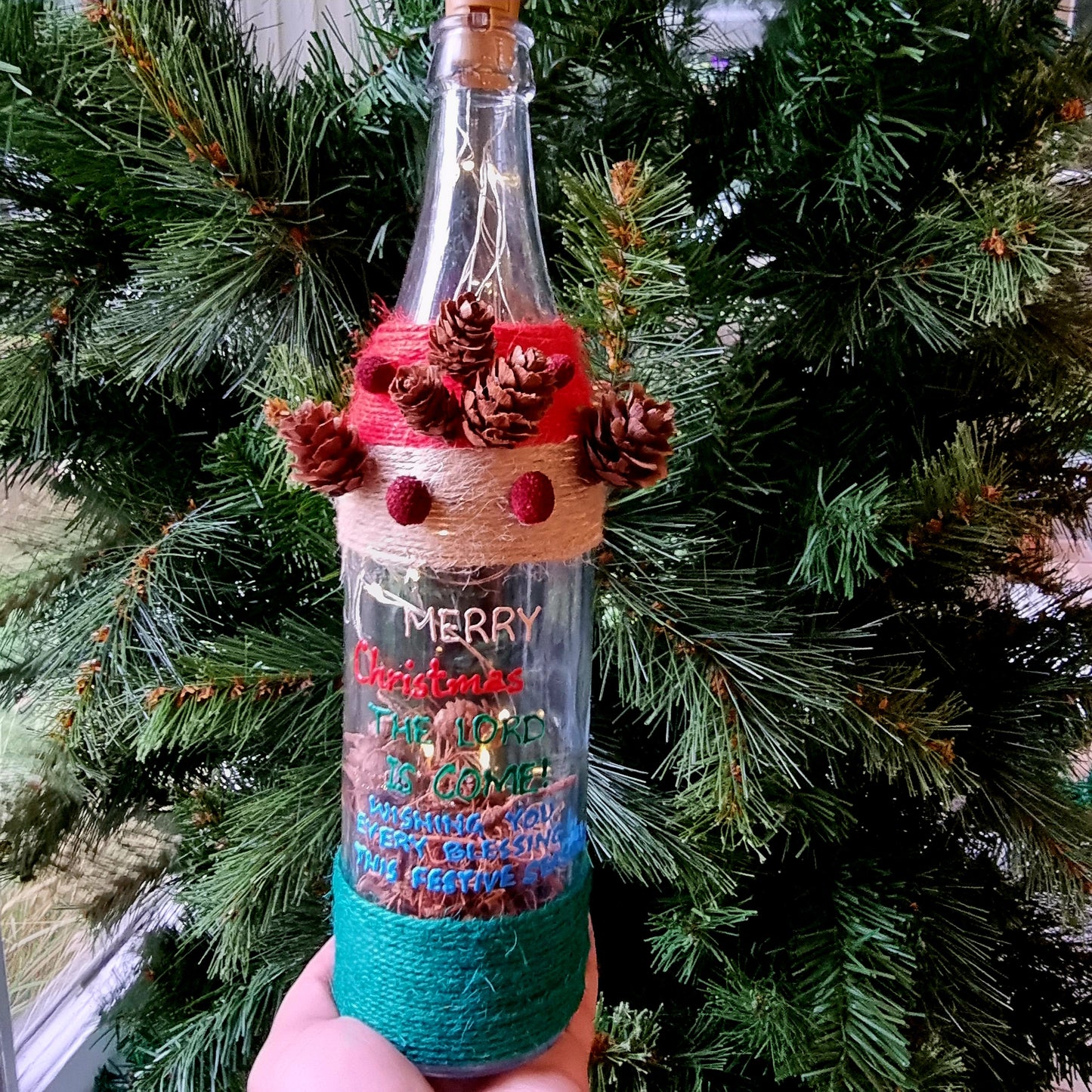 Personalised Christmas light up Bottle