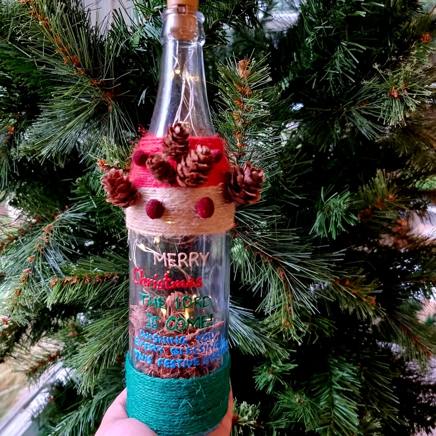 Personalised Christmas light up Bottle