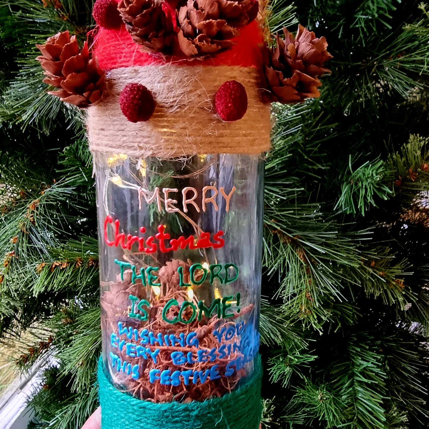 Personalised Christmas light up Bottle