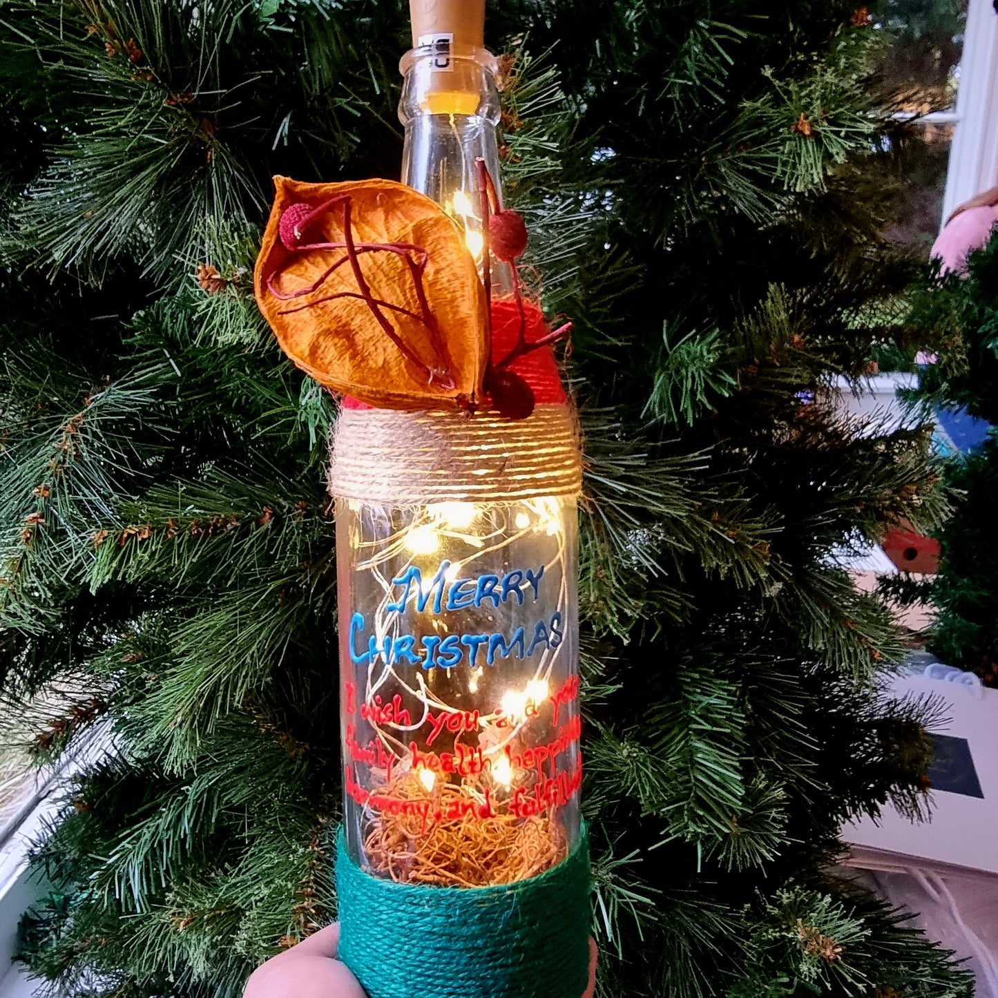 Personalised Christmas light up Bottle