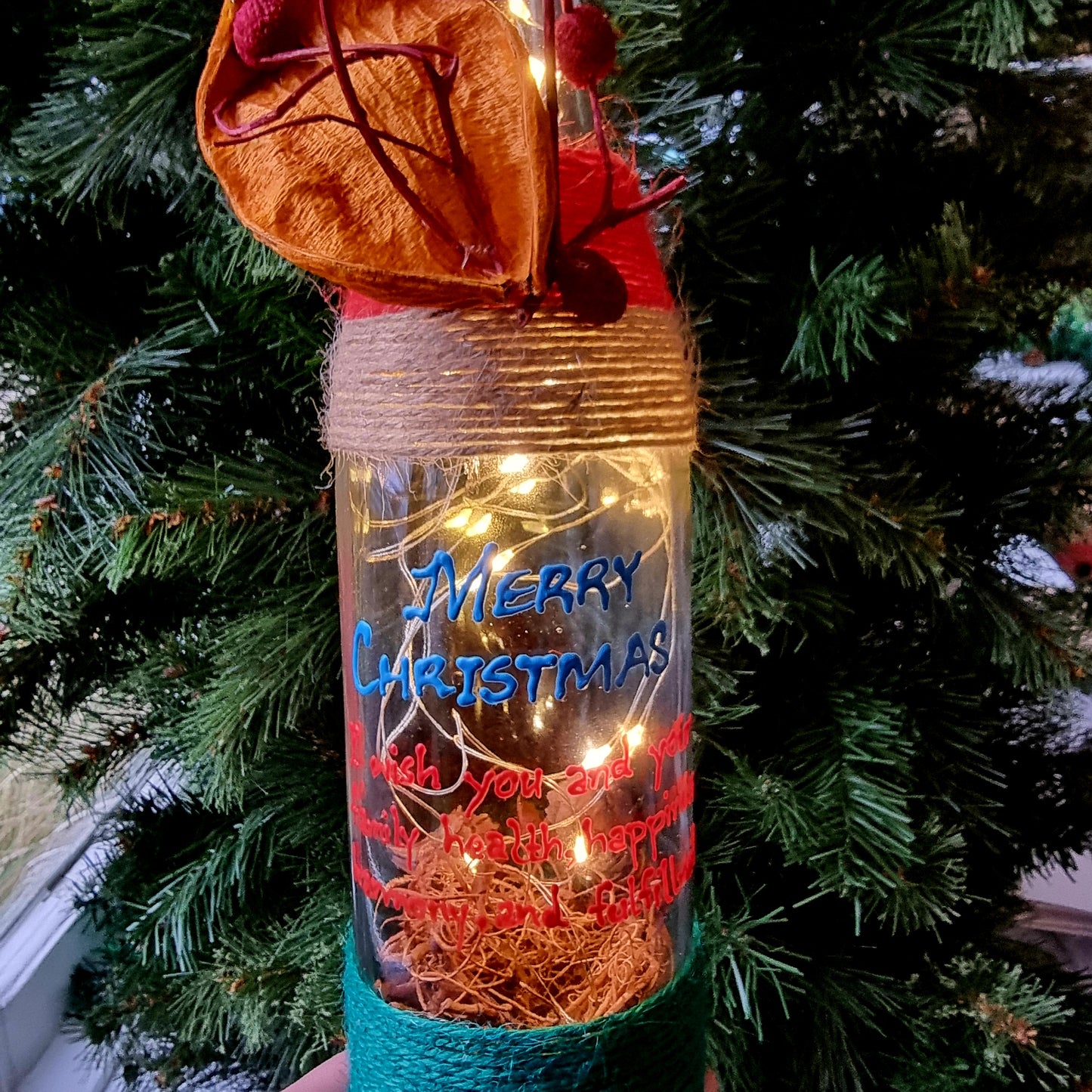 Personalised Christmas light up Bottle