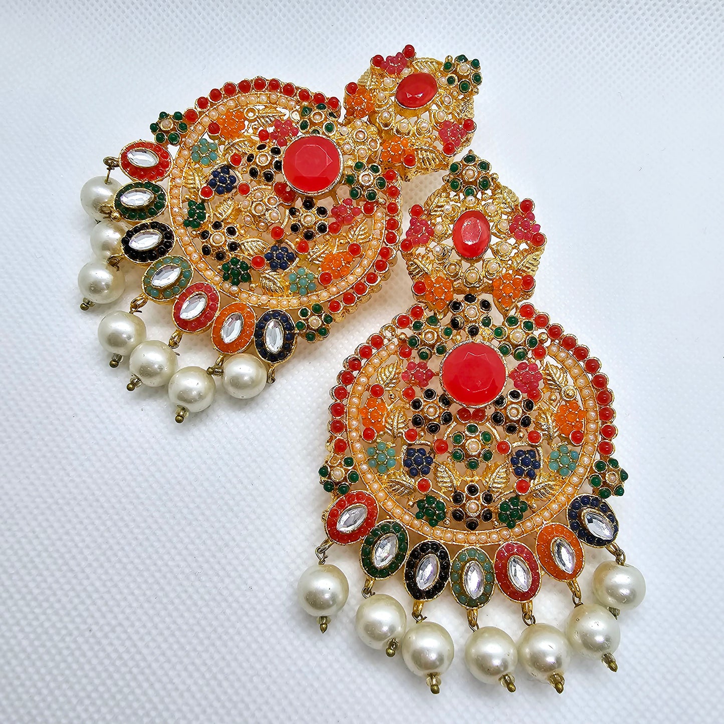 Chandbalis | Indian Jewelry | Meenakari Earrings | AD Stone Kundan Earrings | Pakistani Jadau Bridal Earrings | Sabyasachi Wedding