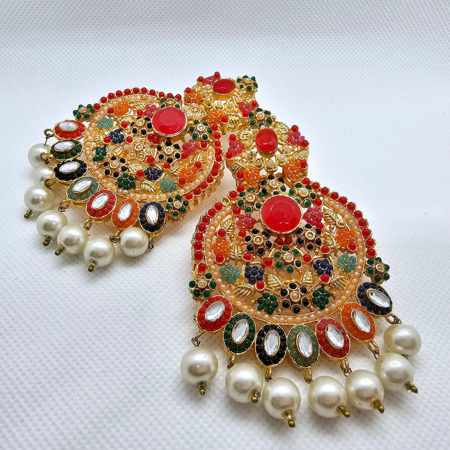Chandbalis | Indian Jewelry | Meenakari Earrings | AD Stone Kundan Earrings | Pakistani Jadau Bridal Earrings | Sabyasachi Wedding