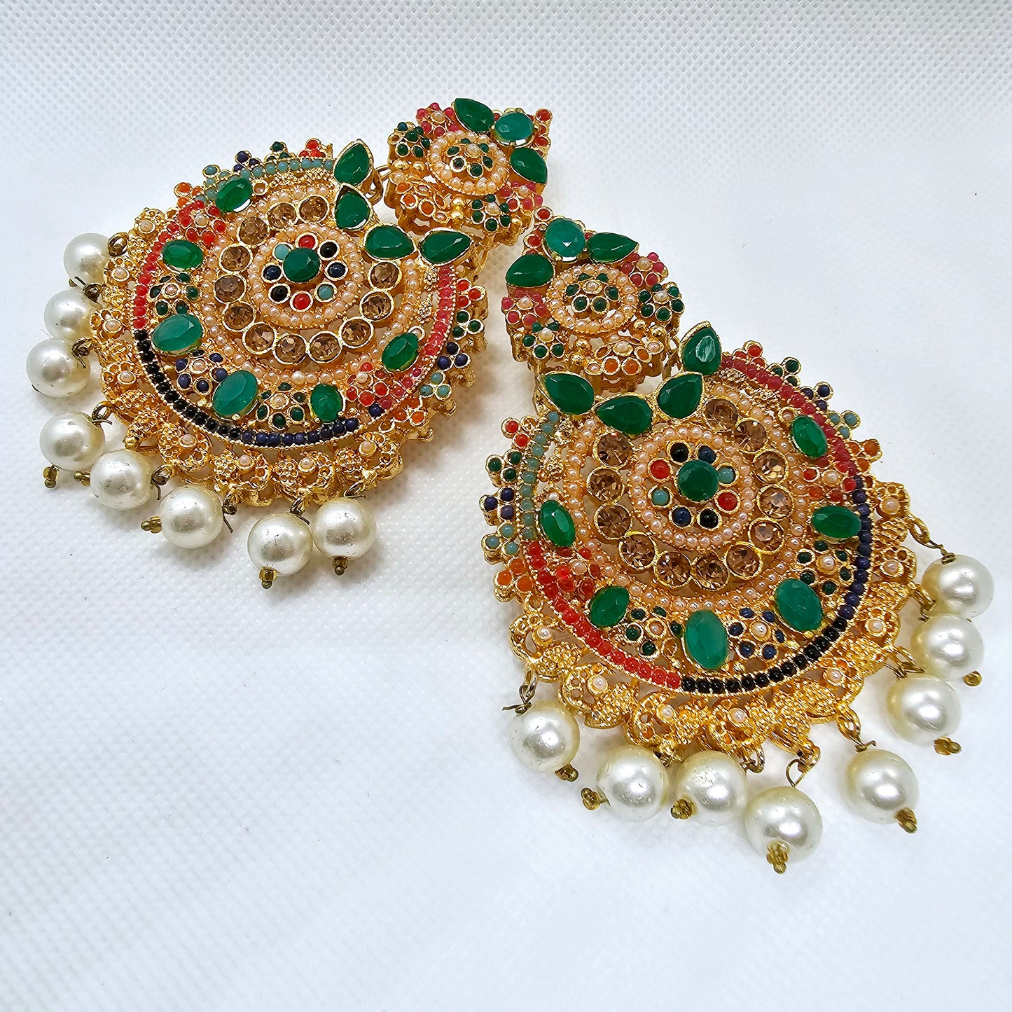 Chandbalis | Indian Jewelry | Meenakari Earrings | AD Stone Kundan Earrings | Pakistani Jadau Bridal Earrings | Sabyasachi Wedding