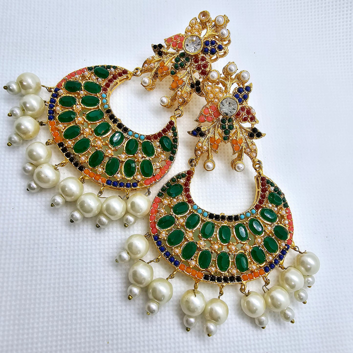 Long Gold Jhumka Drop Round Ball Tassel Earrings Indian Turkish Party Occasion Boho Birthday Present Gift